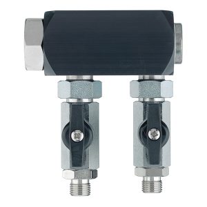Manifold for extension with 2-ball valves for SATA® filter series 400