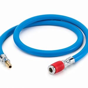 SATA® air hose blue, 9mm, 1.2m, with quick coupling, red and nipple