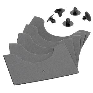 Splash guard with fixing rivet, each 5-pieces