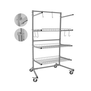 Parts Management Cart, Foldable, 3-shelves