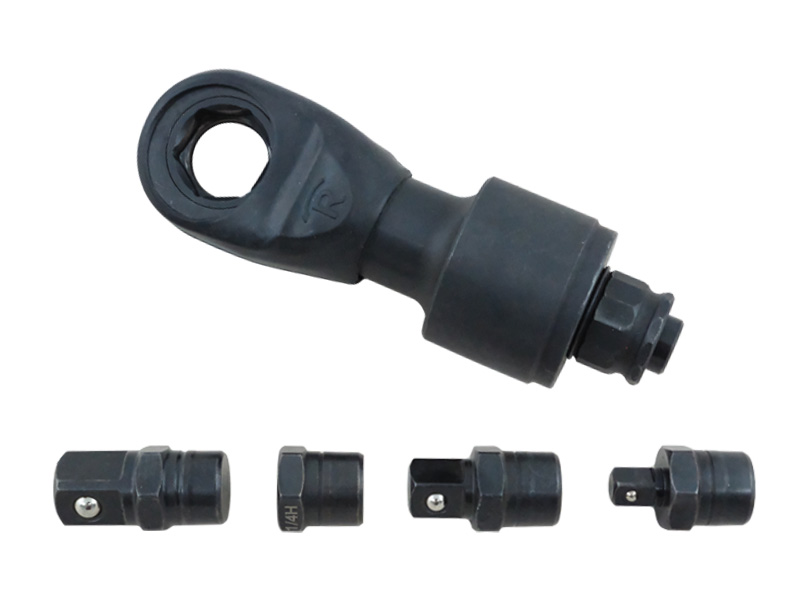 Hsutech multifunction ratchet wrench head with adapters and magnetic bit holder